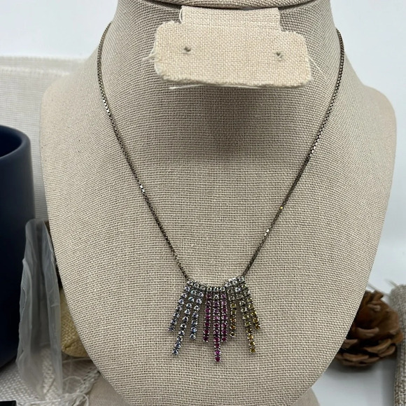 Victoria Wieck 925 Sterling Silver Multi-Gemstone Statement Necklace 🌈 - Picture 6 of 17